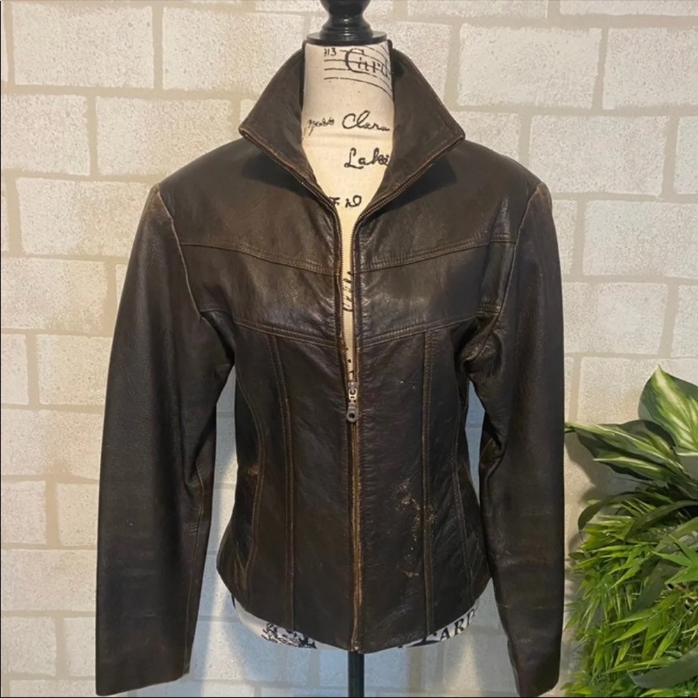 WILSONS Distressed Leather Jacket - S